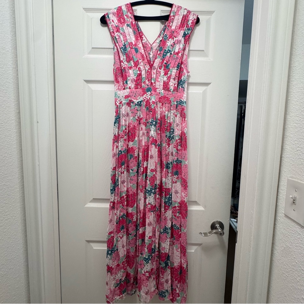 Poupette St Barth Agnes Pink Floral Dress